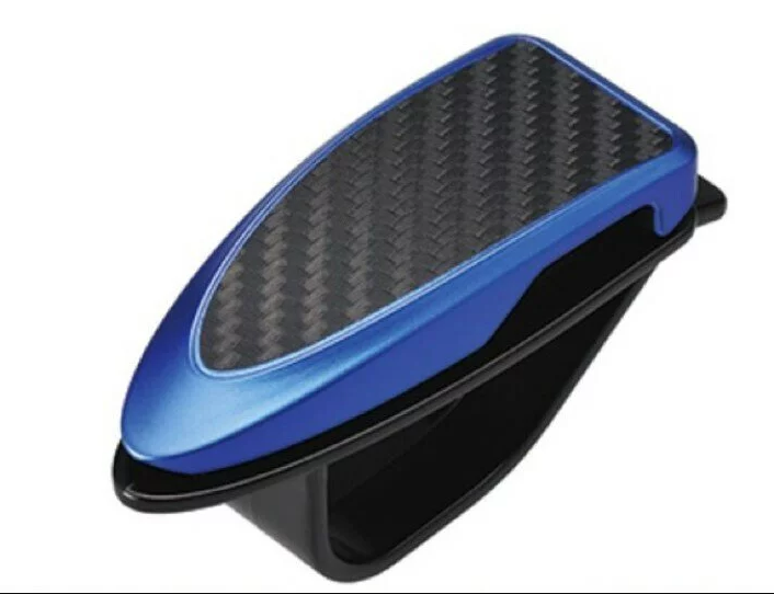 日本 CARMATE 遮陽板夾式 高質感黑藍碳纖紋眼鏡架