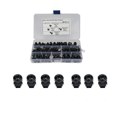 [50件套裝] M6黑色卡式螺母 碳鋼機櫃四方螺母配螺釘 螺絲